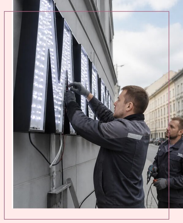 Изготовление и монтаж светодиодных LED вывесок в Алапаевске