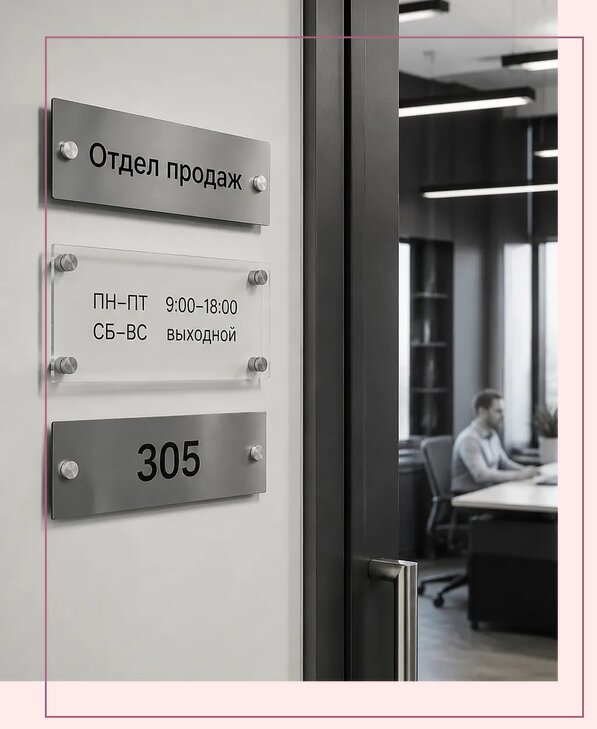 Офисные таблички на дверь в Алапаевске по цене от 5245 р. | Аванза-Лпв